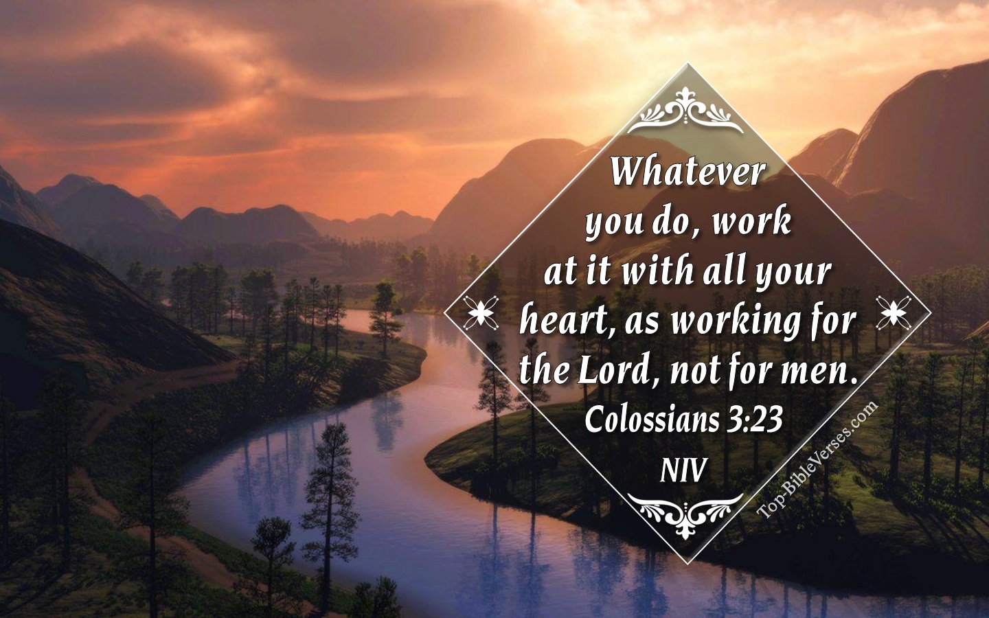 Colossians 3:23 NIV Christian Bible Verse Desktop Wallpaper. Top-BibleVerses.com