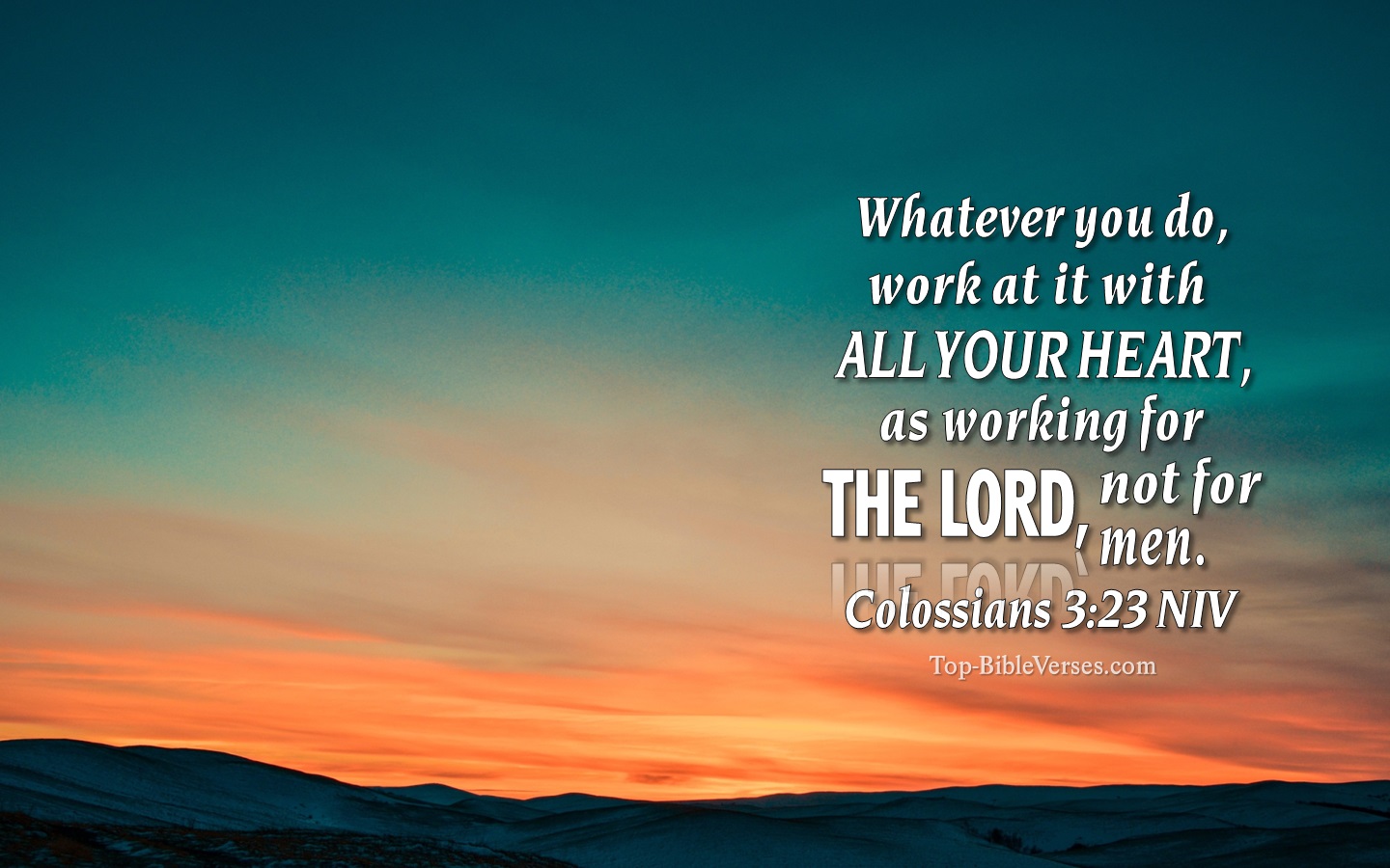 Colossians 3:23 NIV Christian Bible Verse Desktop Wallpaper. Top-BibleVerses.com