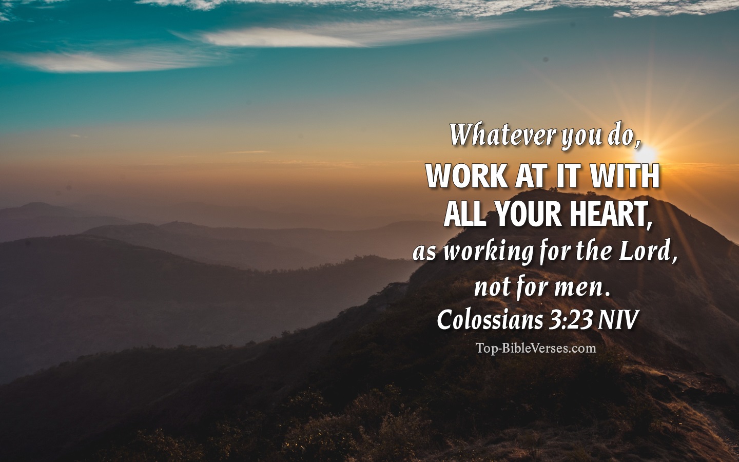 Colossians 3:23 NIV Christian Bible Verse Desktop Wallpaper. Top-BibleVerses.com