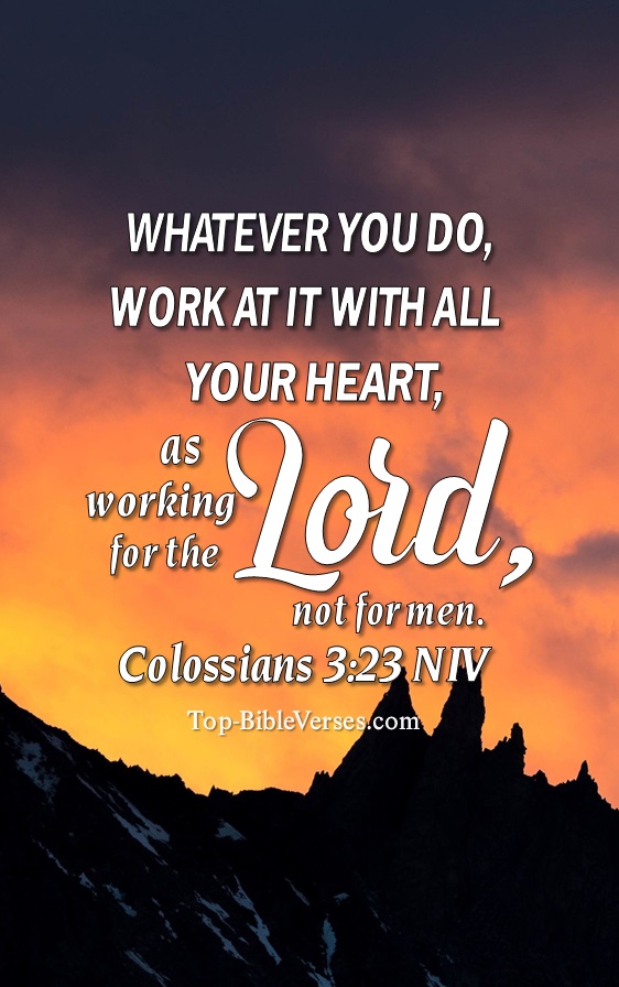Colossians 3:23 NIV Christian Bible Verse Mobile Wallpaper. Top-BibleVerses.com