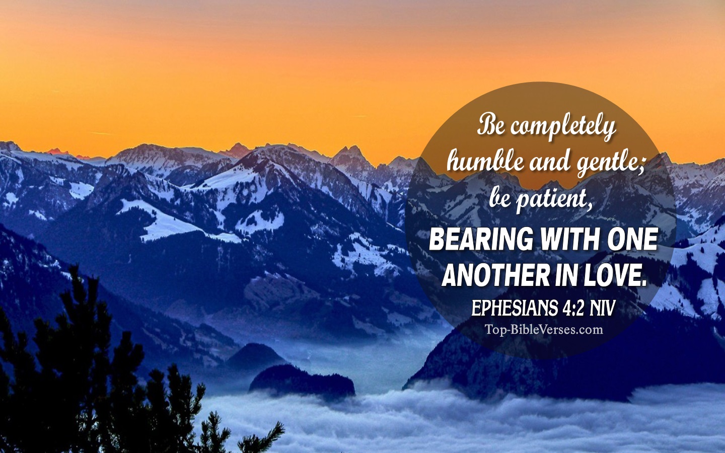 Ephesians 4:2 NIV Christian Bible Verse Desktop Wallpaper. Top-BibleVerses.com
