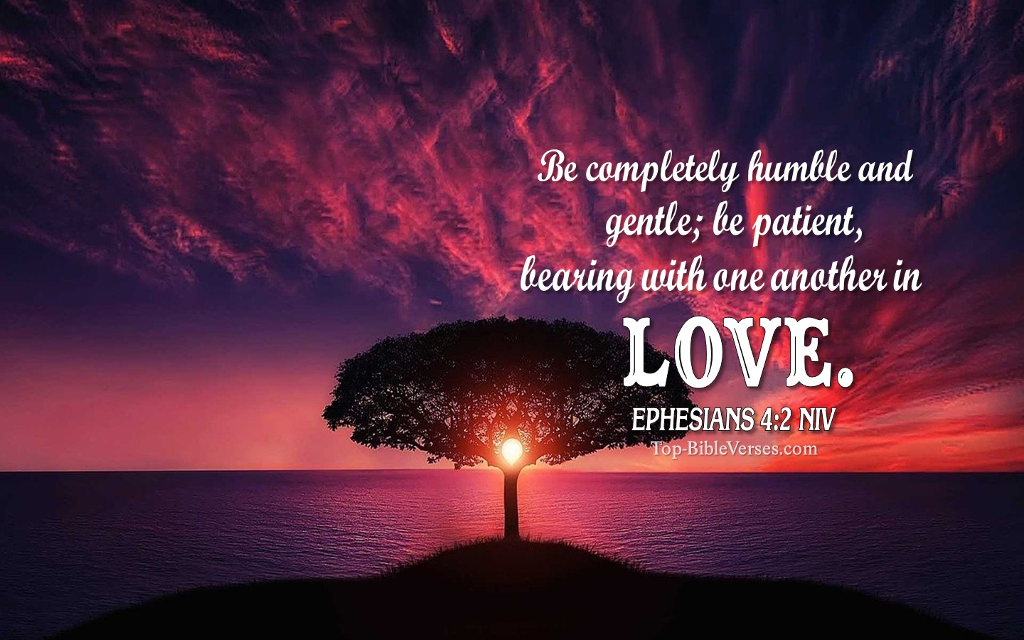 Ephesians 4:2 NIV Christian Bible Verse Desktop Wallpaper. Top-BibleVerses.com