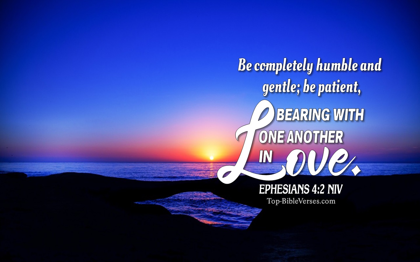 Ephesians 4:2 NIV Christian Bible Verse Desktop Wallpaper. Top-BibleVerses.com