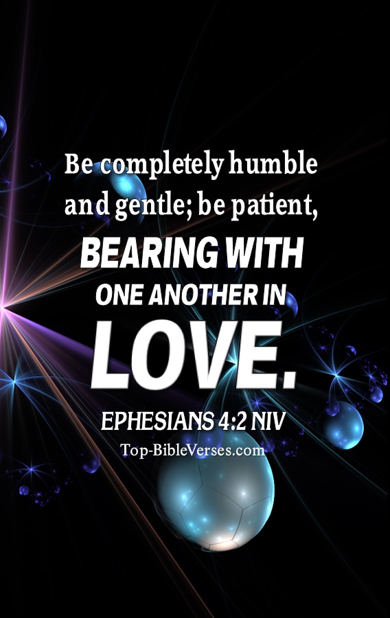 Ephesians 4:2 NIV Christian Bible Verse Mobile Wallpaper. Top-BibleVerses.com