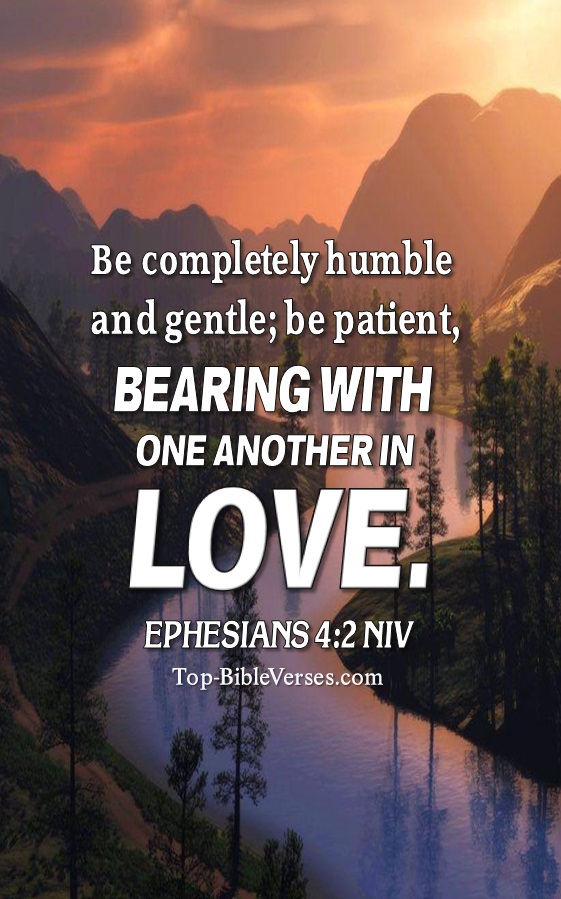 Ephesians 4:2 NIV Christian Bible Verse Mobile Wallpaper. Top-BibleVerses.com