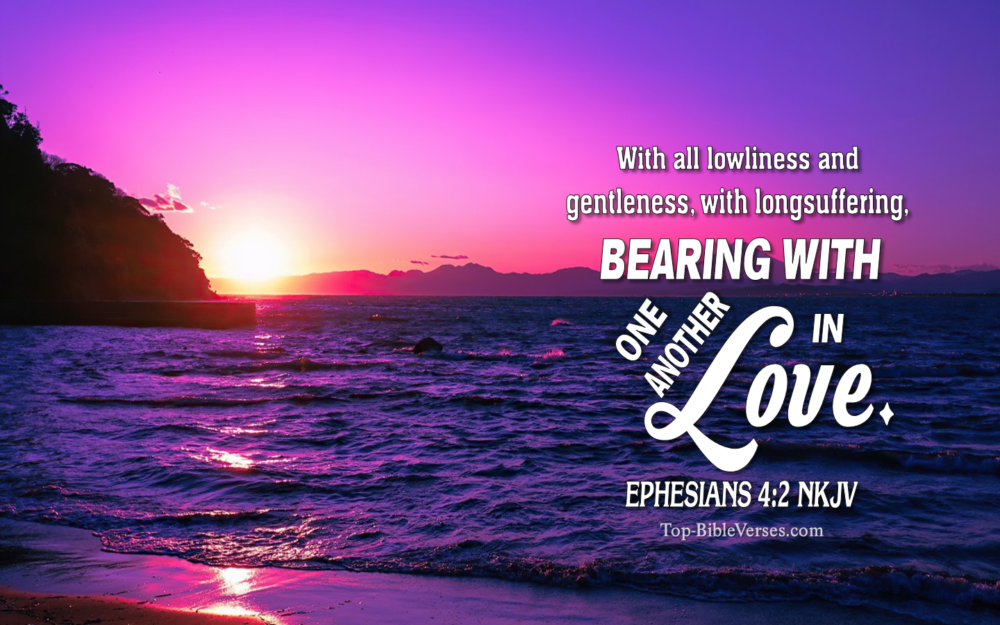 Ephesians 4:2 NKJV Christian Bible Verse Desktop Wallpaper. Top-BibleVerses.com