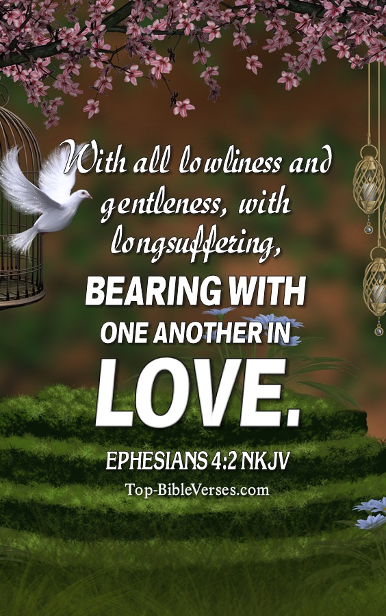 Ephesians 4:2 NKJV Christian Bible Verse Mobile Wallpaper. Top-BibleVerses.com