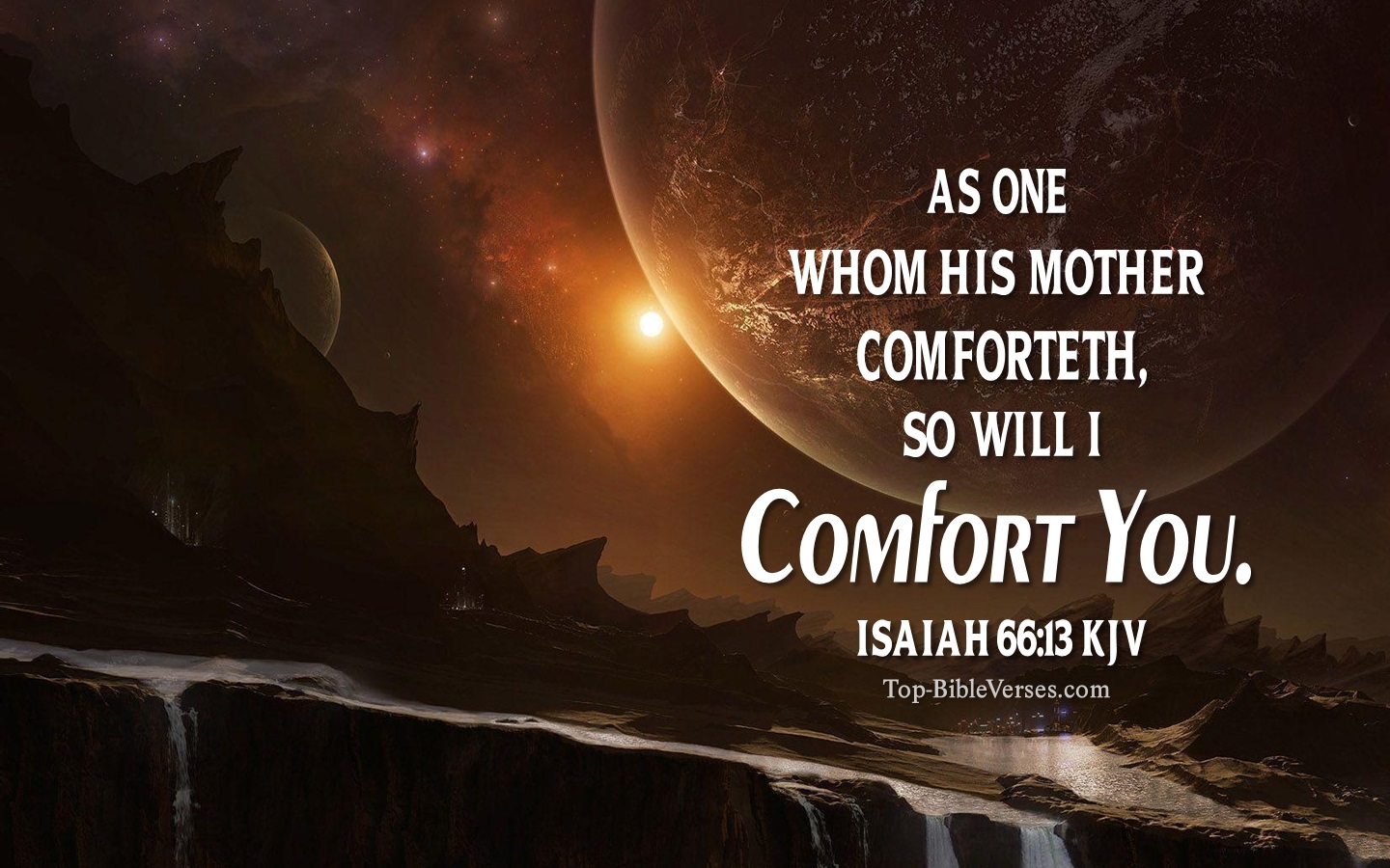 Isaiah 66:13 KJV Christian Bible Verse Desktop Wallpaper. Top-BibleVerses.com