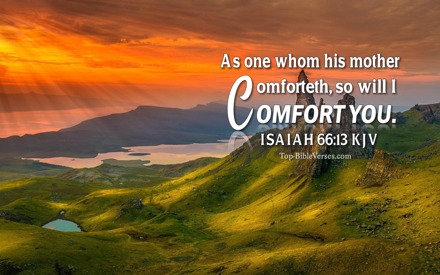 Isaiah 66:13 KJV Christian Bible Verse Desktop Wallpaper. Top-BibleVerses.com