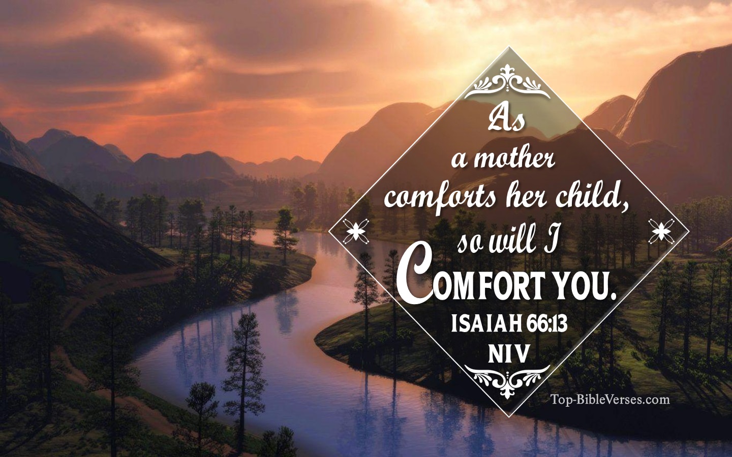 Isaiah 66:13 NIV Christian Bible Verse Desktop Wallpaper. Top-BibleVerses.com