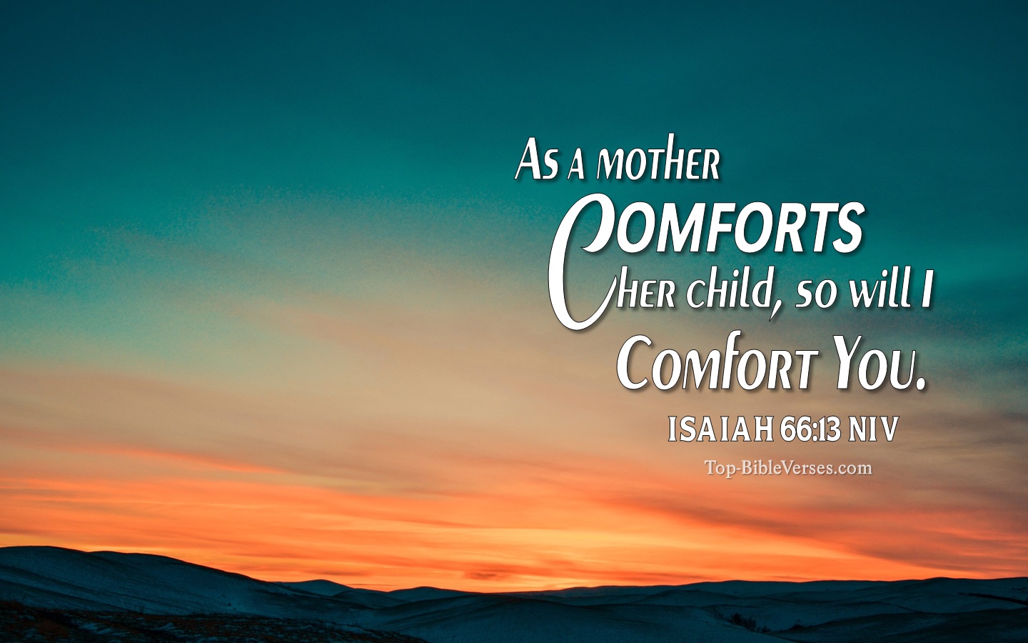 Isaiah 66:13 NIV Christian Bible Verse Desktop Wallpaper. Top-BibleVerses.com