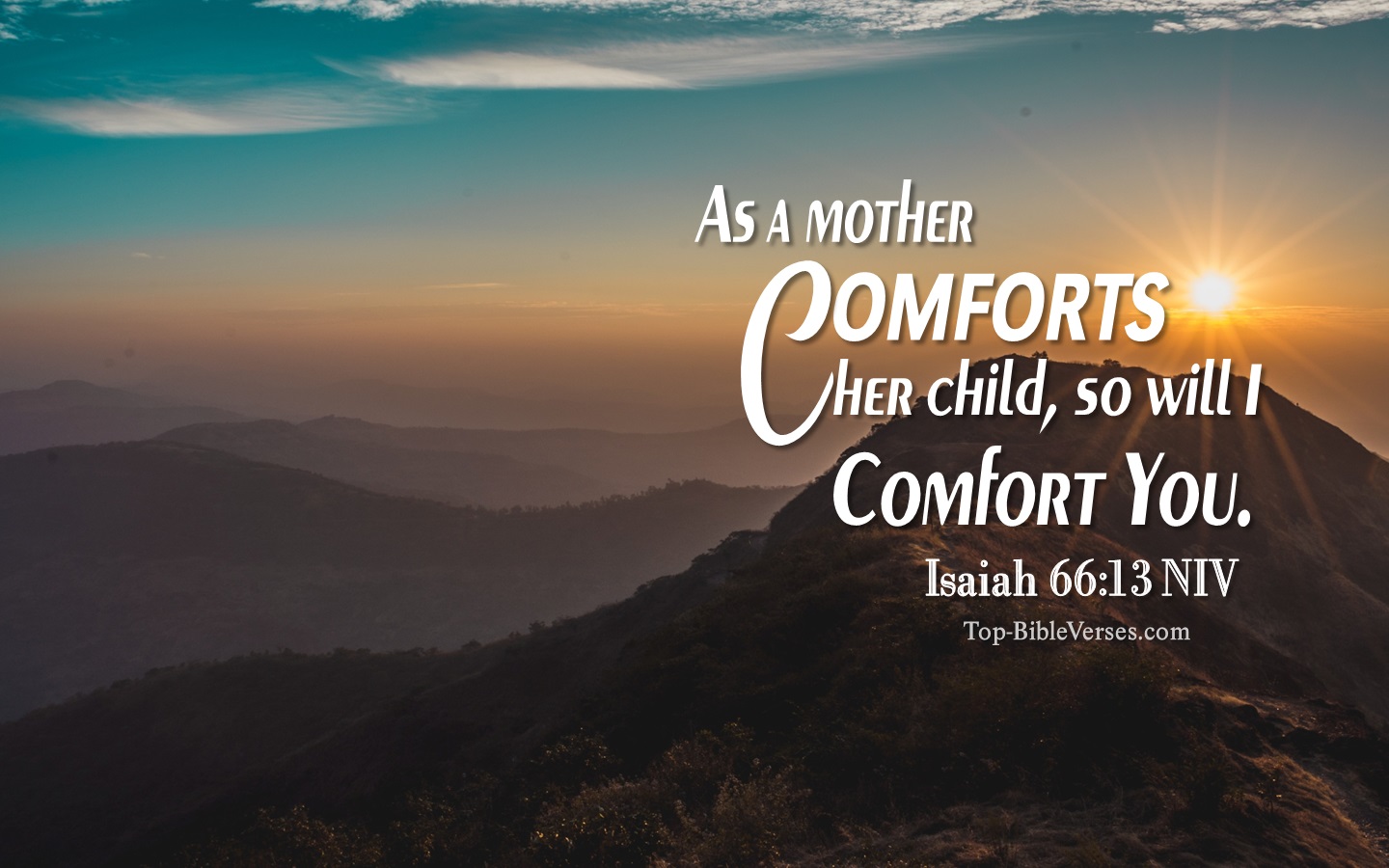 Isaiah 66:13 NIV Christian Bible Verse Desktop Wallpaper. Top-BibleVerses.com