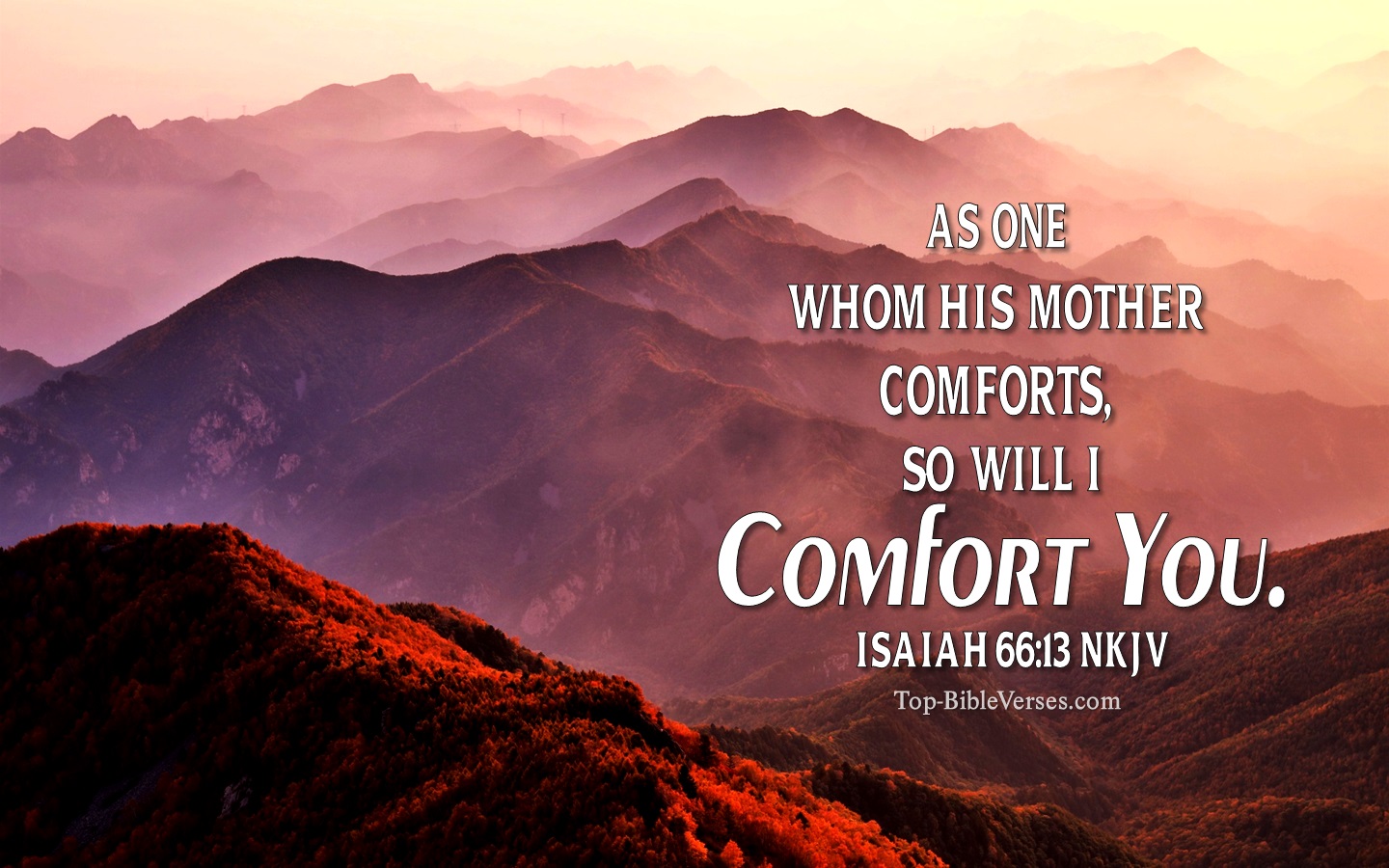 Isaiah 66:13 NKJV Christian Bible Verse Desktop Wallpaper. Top-BibleVerses.com
