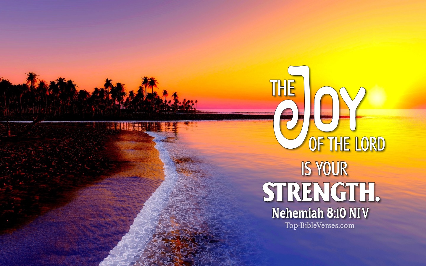 Nehemiah 8:10 NIV Christian Bible Verse Desktop Wallpaper. Top-BibleVerses.com