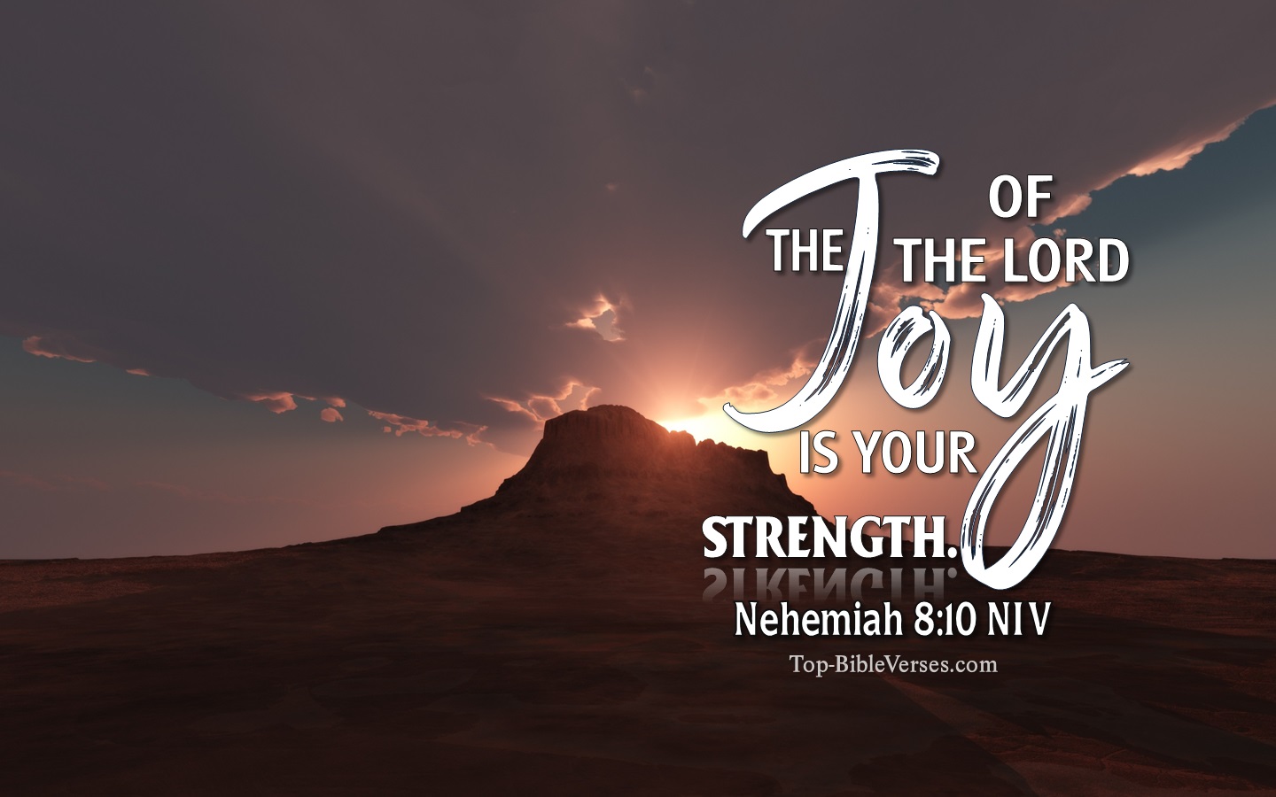 Nehemiah 8:10 NIV Christian Bible Verse Desktop Wallpaper. Top-BibleVerses.com