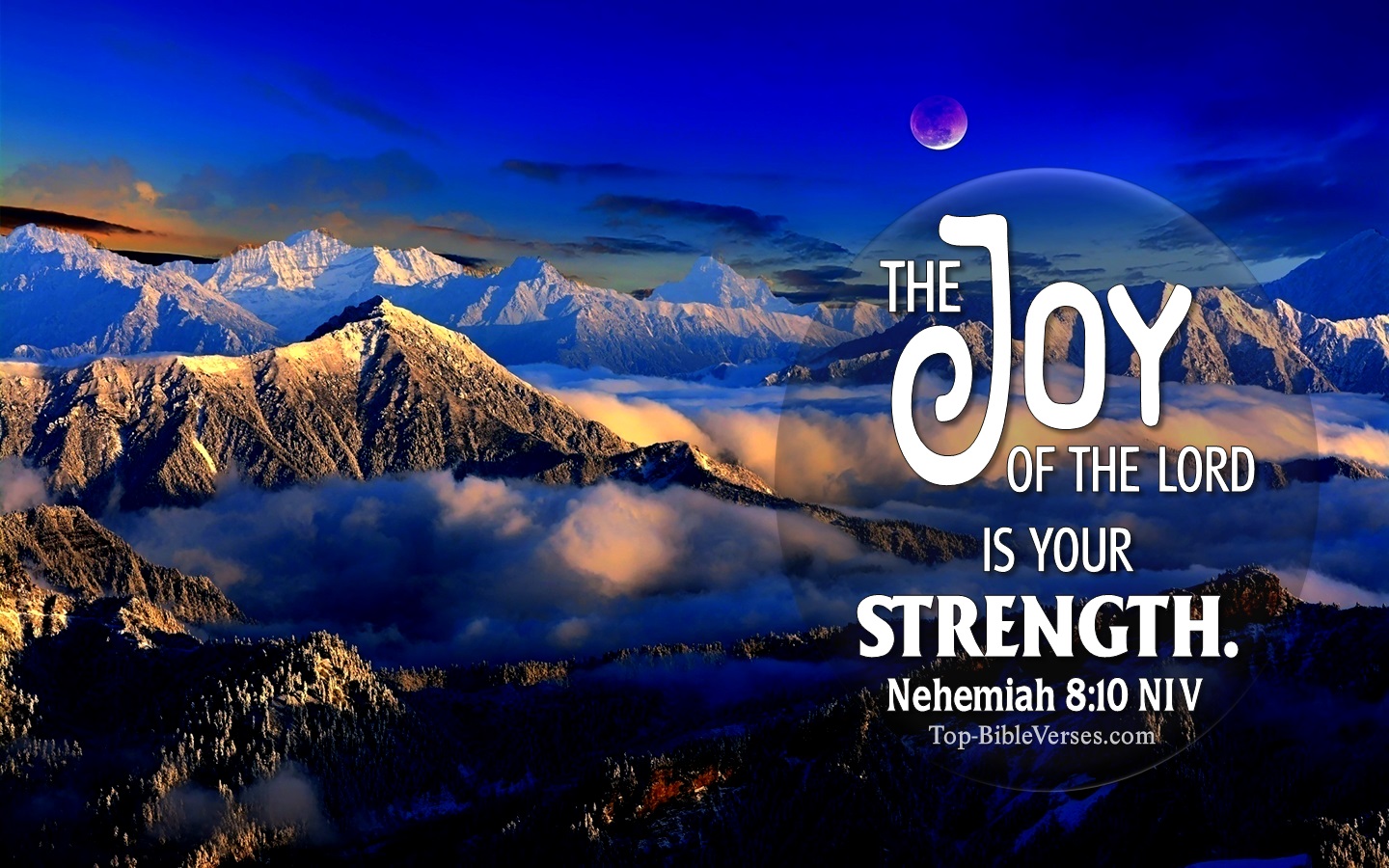 Nehemiah 8:10 NIV Christian Bible Verse Desktop Wallpaper. Top-BibleVerses.com