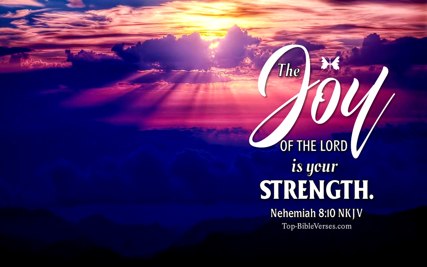 Nehemiah 8:10 NKJV Christian Bible Verse Desktop Wallpaper. Top-BibleVerses.com