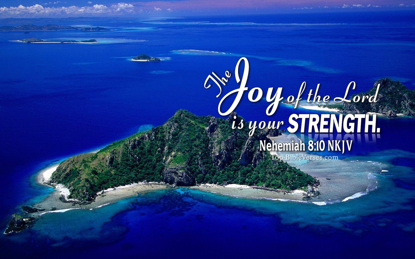 Nehemiah 8:10 NKJV Christian Bible Verse Desktop Wallpaper. Top-BibleVerses.com