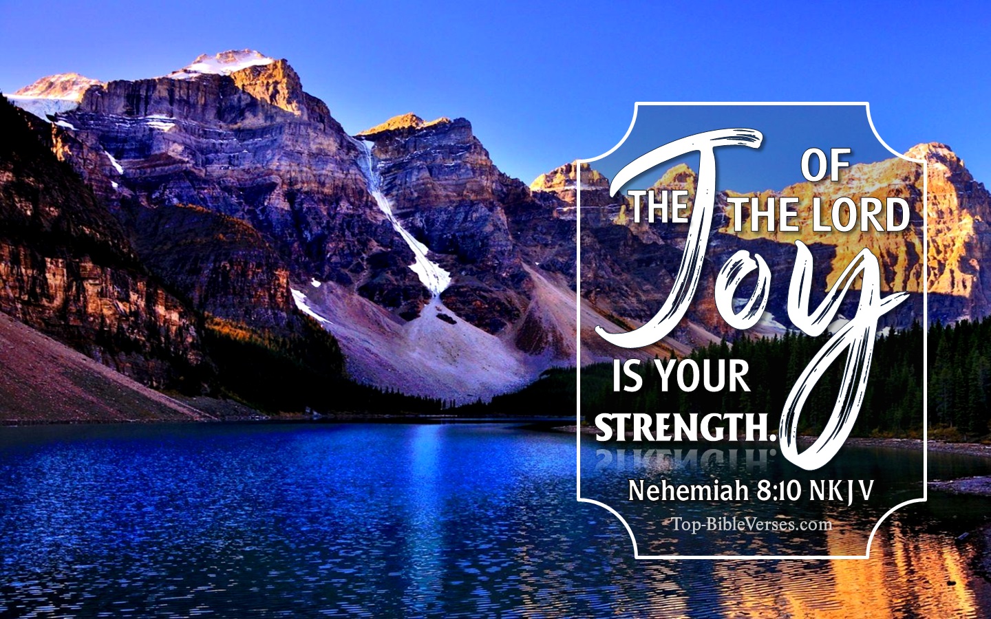 Nehemiah 8:10 NKJV Christian Bible Verse Desktop Wallpaper. Top-BibleVerses.com