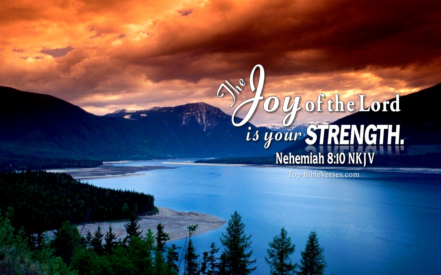 Nehemiah 8:10 NKJV Christian Bible Verse Desktop Wallpaper. Top-BibleVerses.com