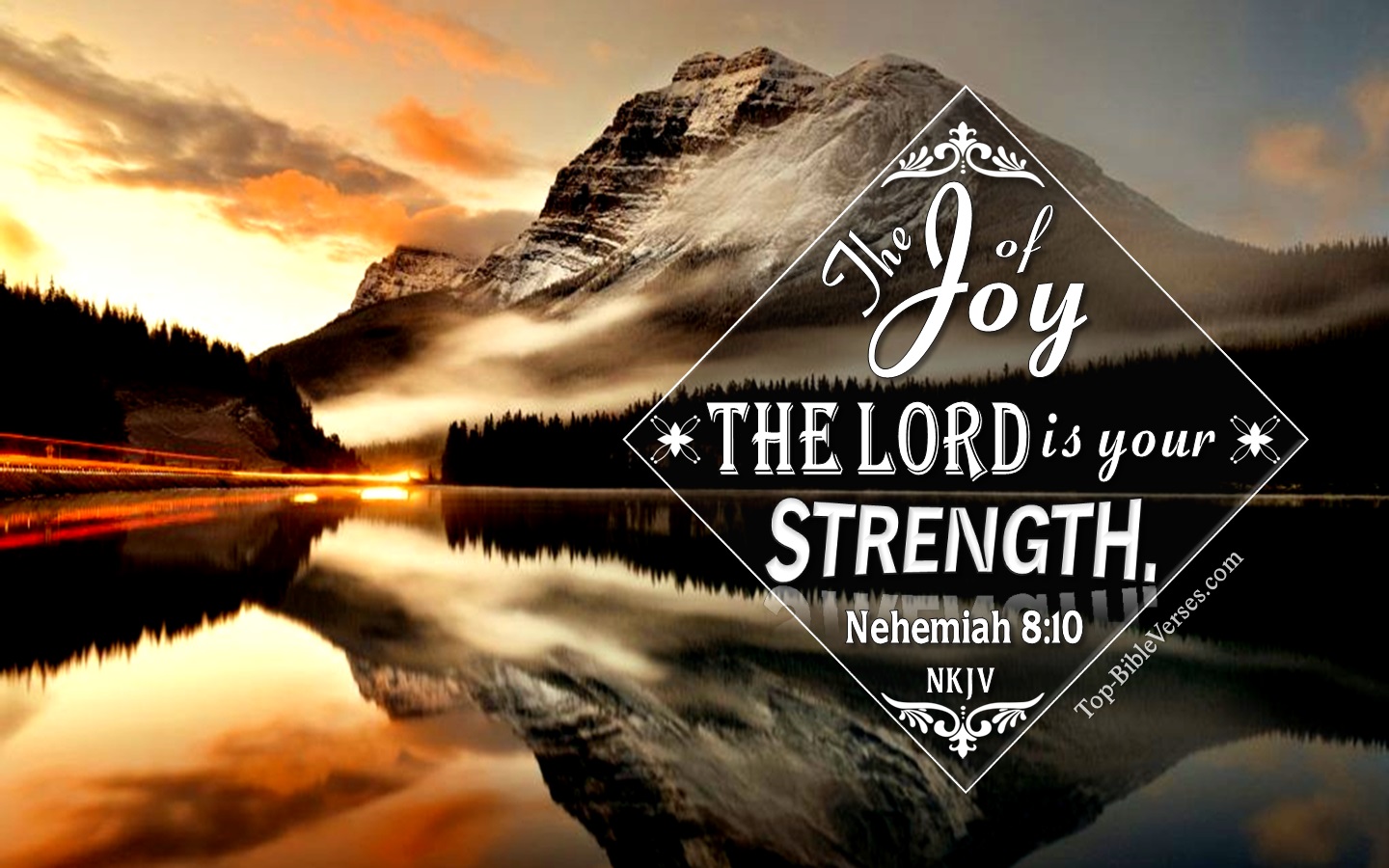 Nehemiah 8:10 NKJV Christian Bible Verse Desktop Wallpaper. Top-BibleVerses.com