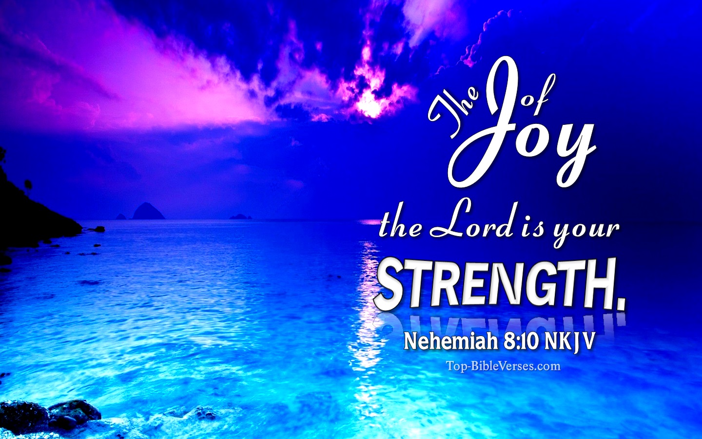 Nehemiah 8:10 NKJV Christian Bible Verse Desktop Wallpaper. Top-BibleVerses.com