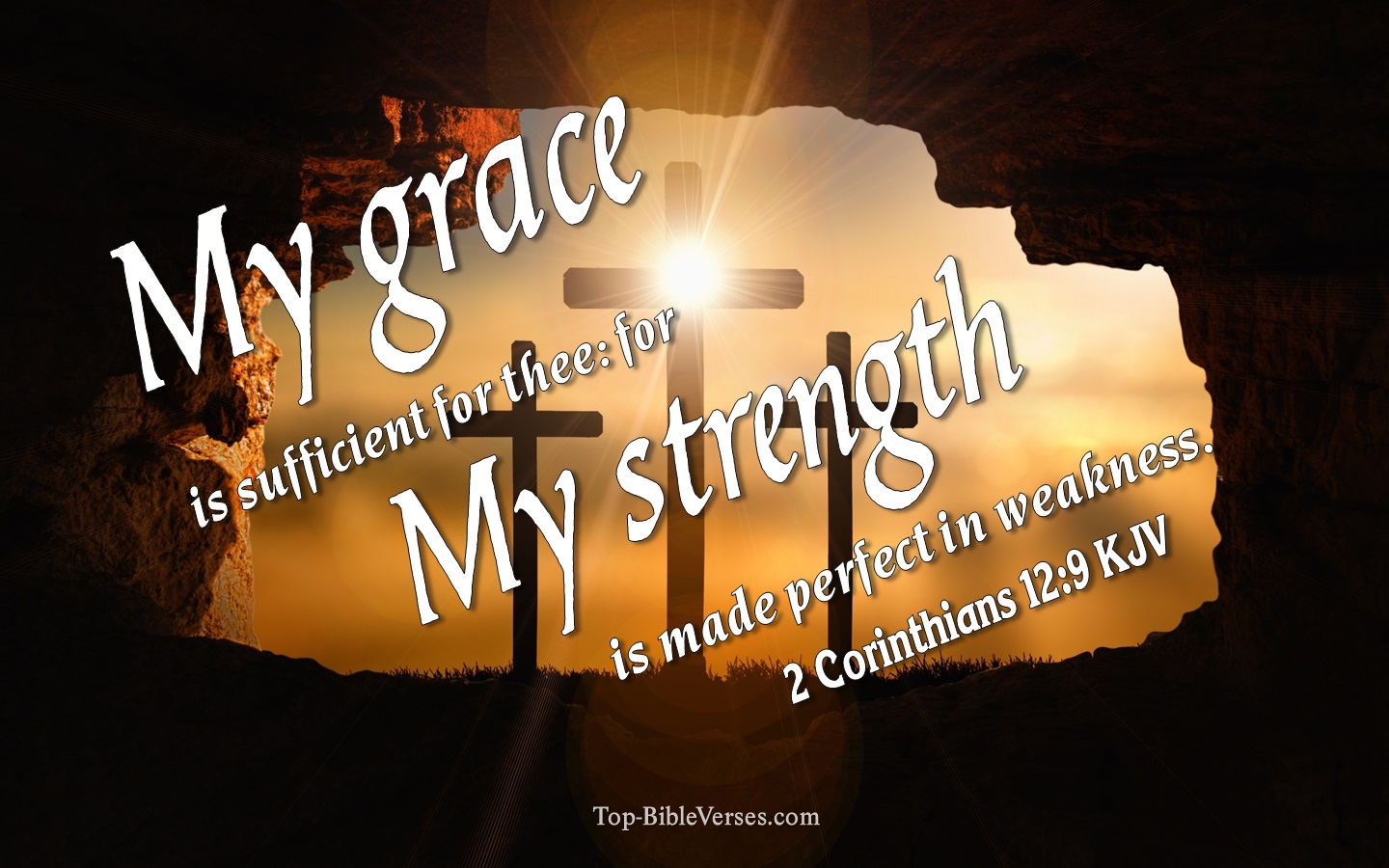 2 Corinthians 12:9 KJV Inspirational Bible Verse Images. Top-BibleVerses.com