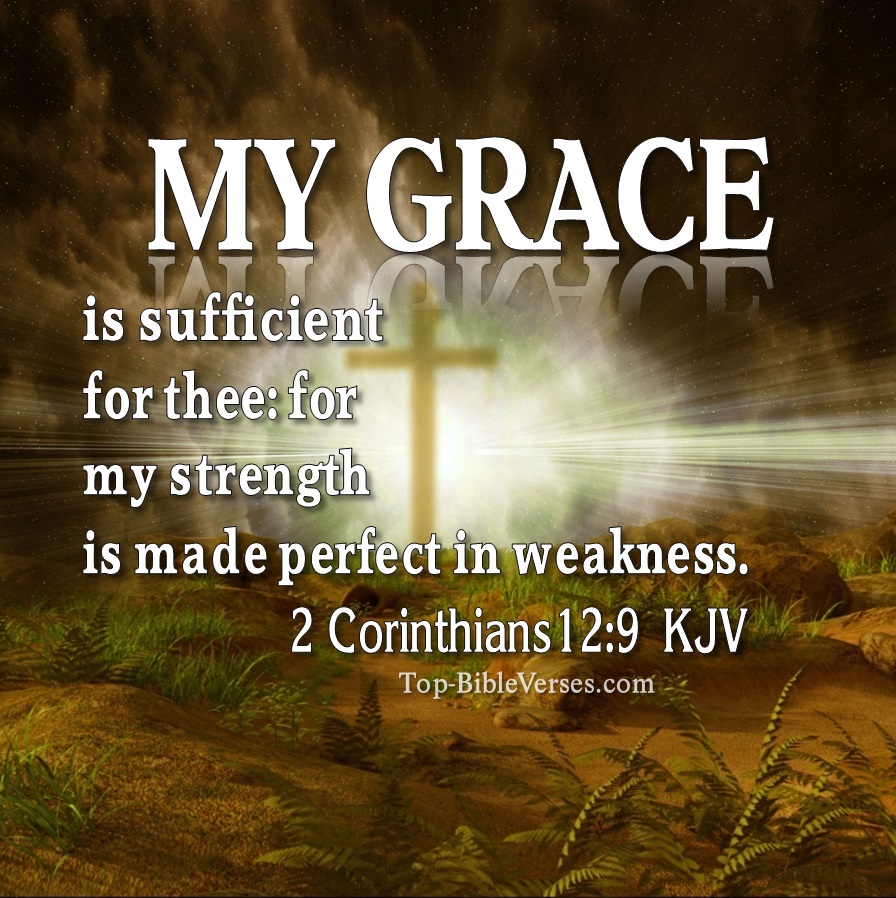 2 Corinthians 12:9 KJV WhatsApp DP Inspirational Bible Verse Images.