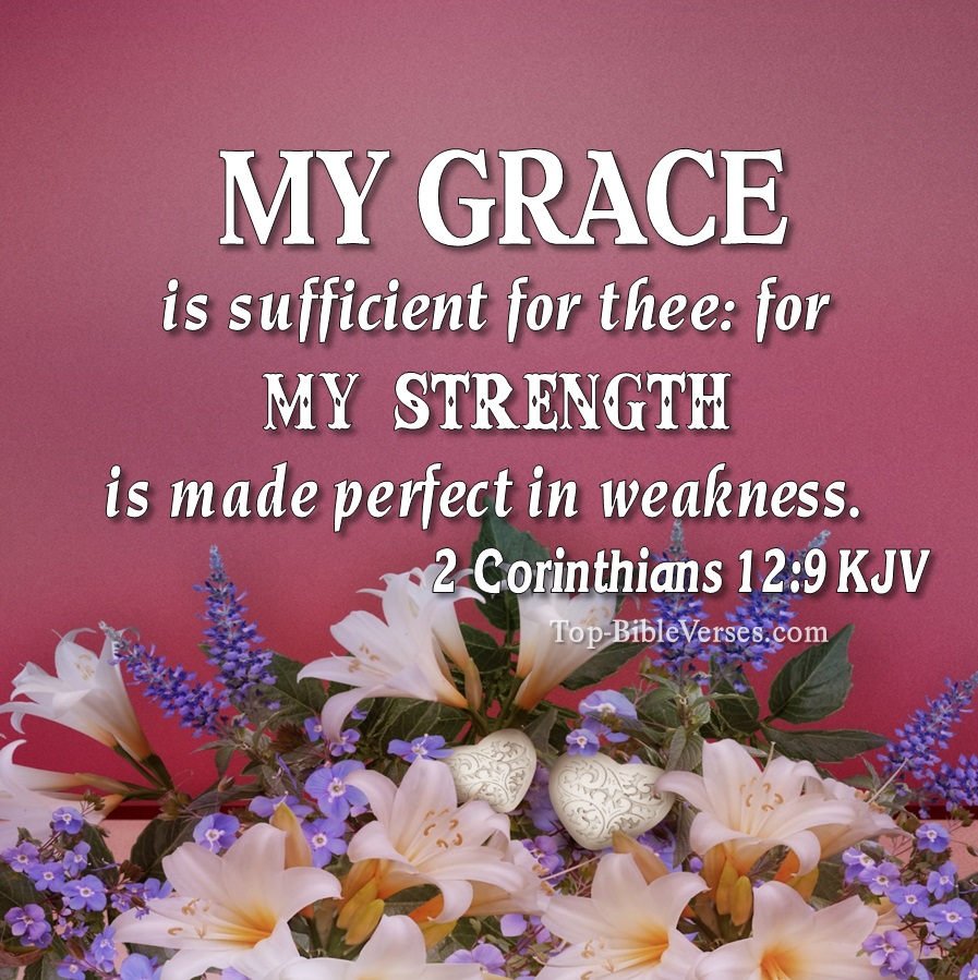 2 Corinthians 12:9 KJV WhatsApp DP Inspirational Bible Verse Images.