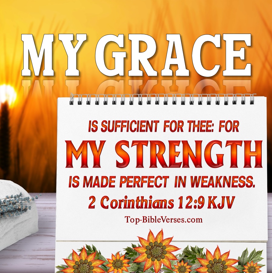 2 Corinthians 12:9 KJV WhatsApp DP Inspirational Bible Verse Images.
