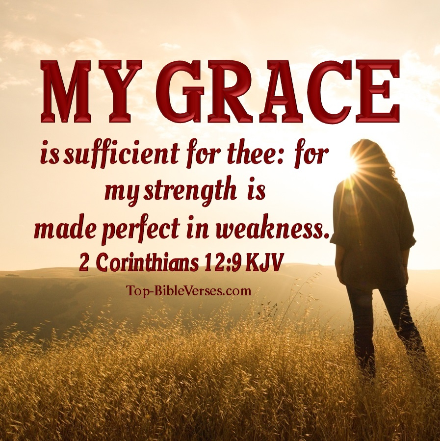 2 Corinthians 12:9 KJV WhatsApp DP Inspirational Bible Verse Images.