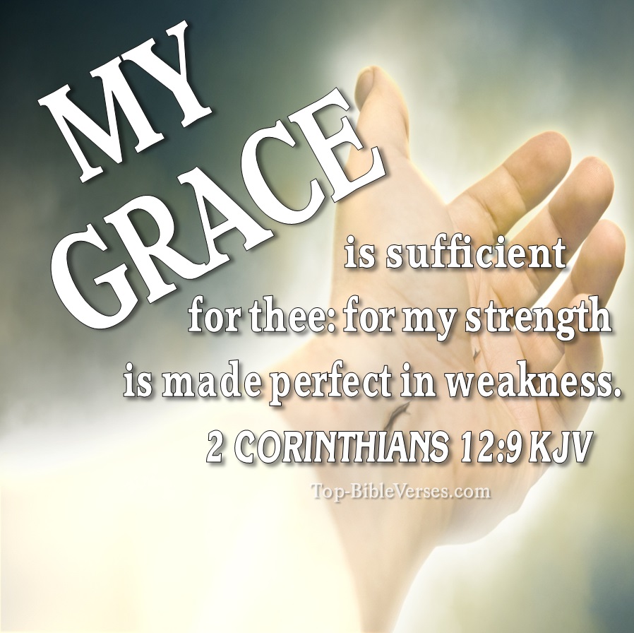 2 Corinthians 12:9 KJV WhatsApp DP Inspirational Bible Verse Images.
