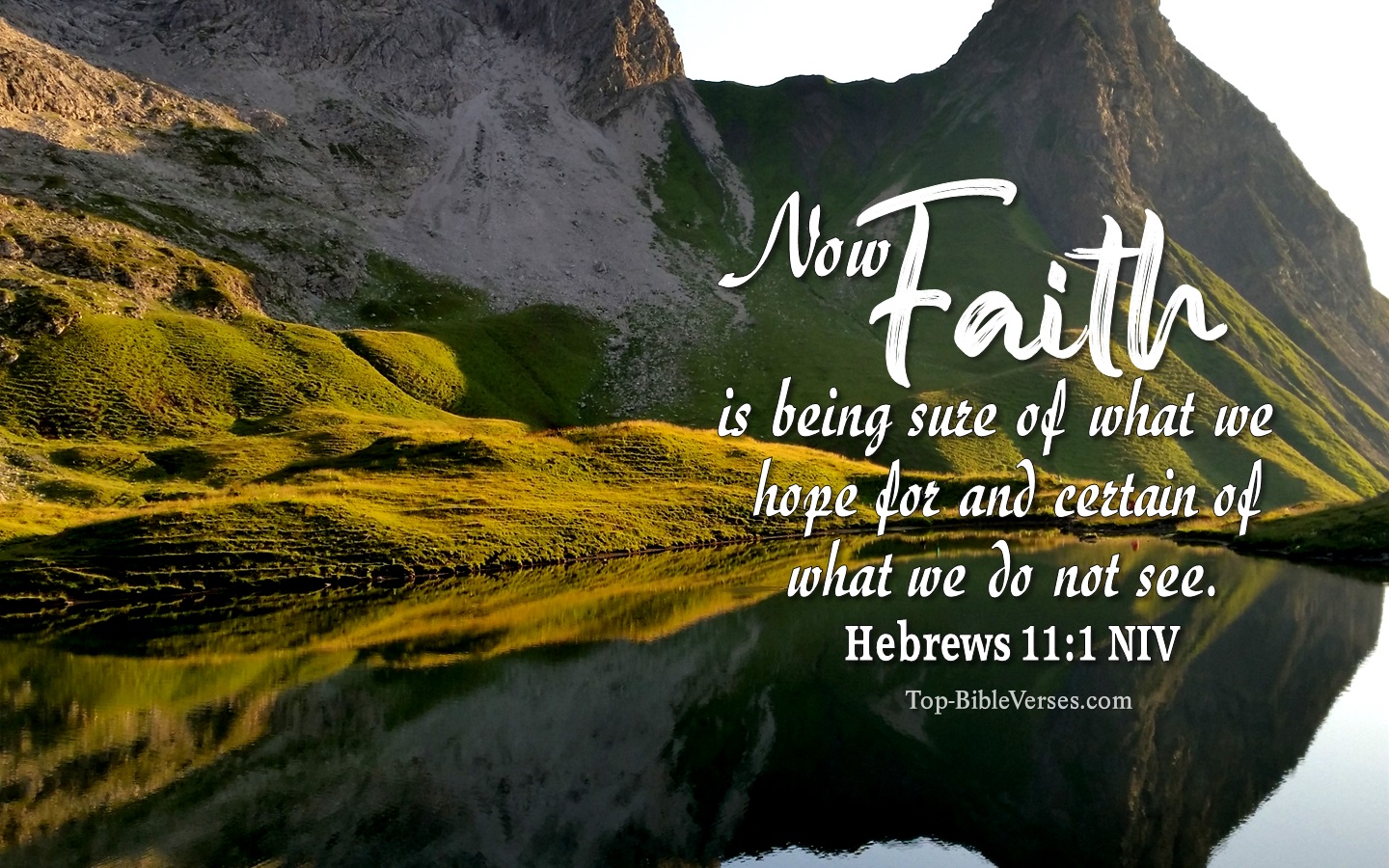Hebrews 11:1 NIV Christian Bible Verse Desktop Wallpaper. Top-BibleVerses.com