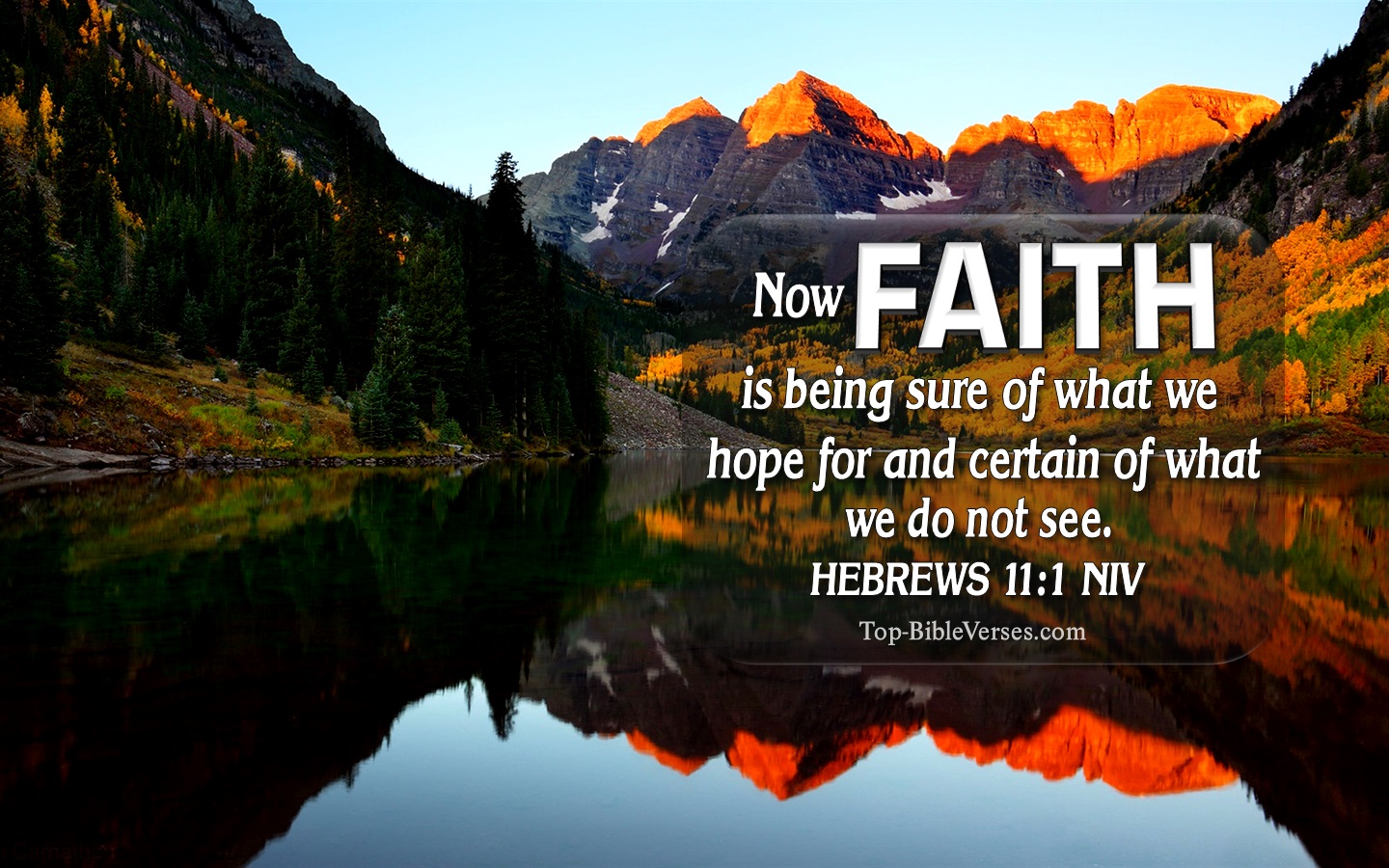 Hebrews 11:1 NIV Christian Bible Verse Desktop Wallpaper. Top-BibleVerses.com