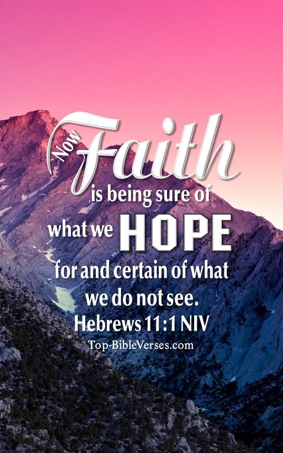 Hebrews 11:1 NIV Christian Bible Verse Mobile Wallpaper. Top-BibleVerses.com