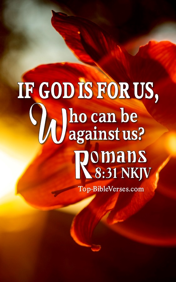 Romans 8:31 If God is for us, who can be against us? Bible Verse Wallpaper.