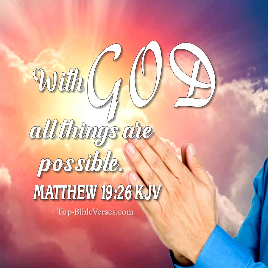 Matthew 19:26 KJV WhatsApp DP Inspirational Bible Verse Images.