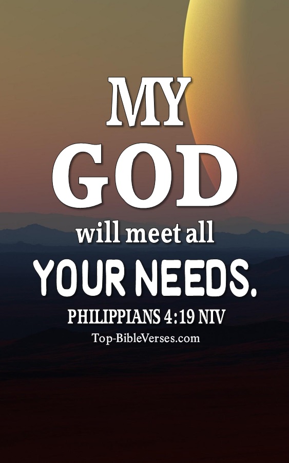 Philippians 4:19 My God will meet all your needs Bible Verse Wallpaper.