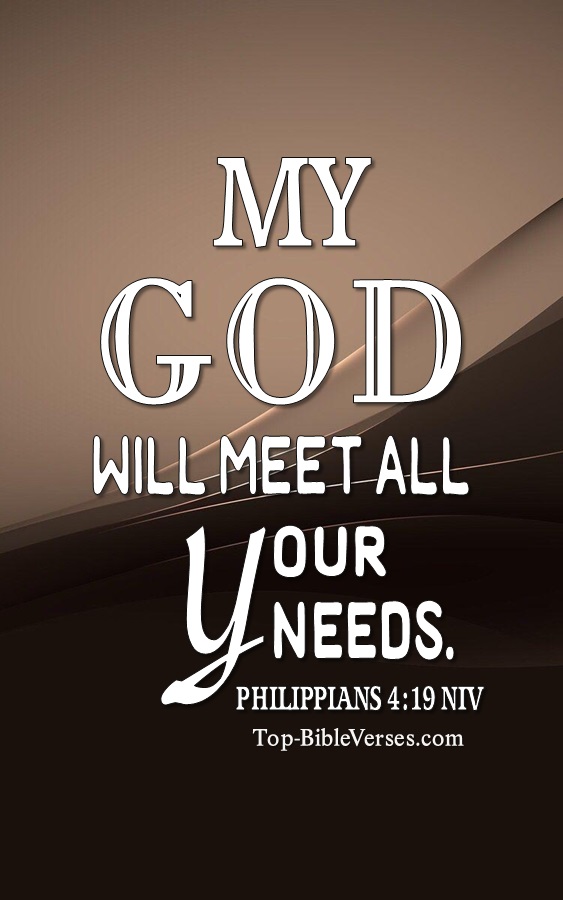 Philippians 4:19 My God will meet all your needs Bible Verse Wallpaper.
