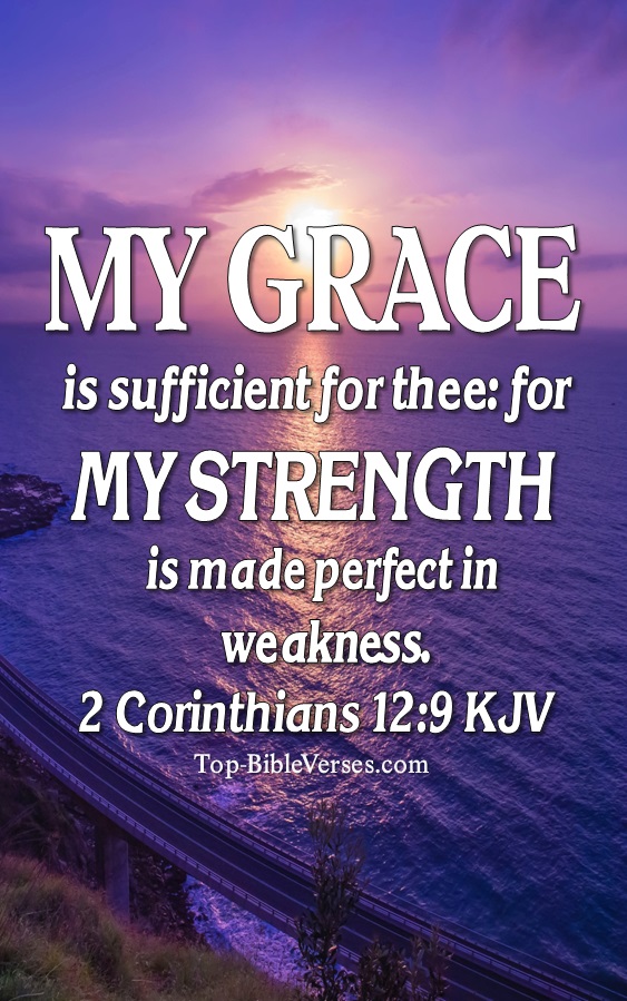 2 Corinthians 12:9 My grace is sufficient for thee Bible Verse Wallpaper.