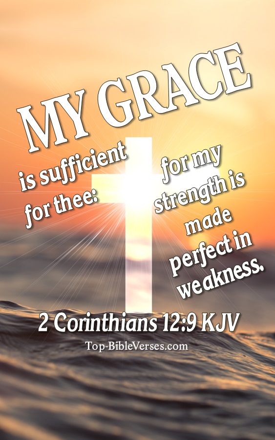 2 Corinthians 12:9 My grace is sufficient for thee Bible Verse Wallpaper.