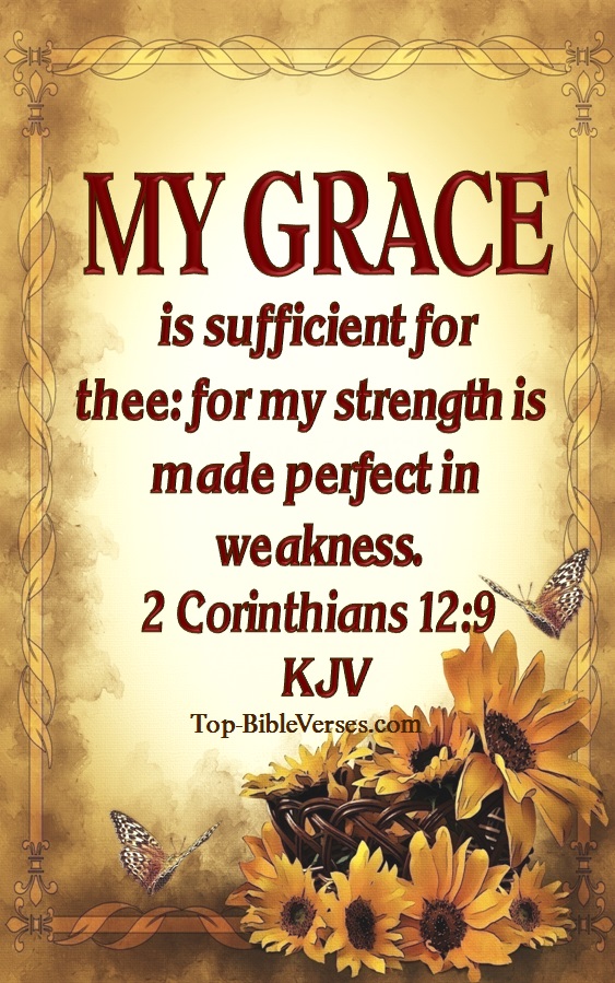 2 Corinthians 12:9 My grace is sufficient for thee Bible Verse Wallpaper.