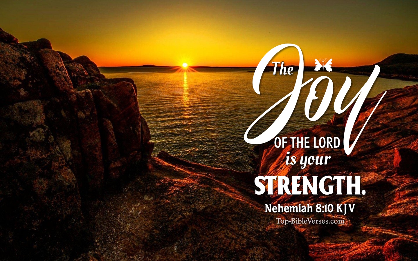 Nehemiah 8:10 KJV Christian Bible Verse Desktop Wallpaper. Top-BibleVerses.com