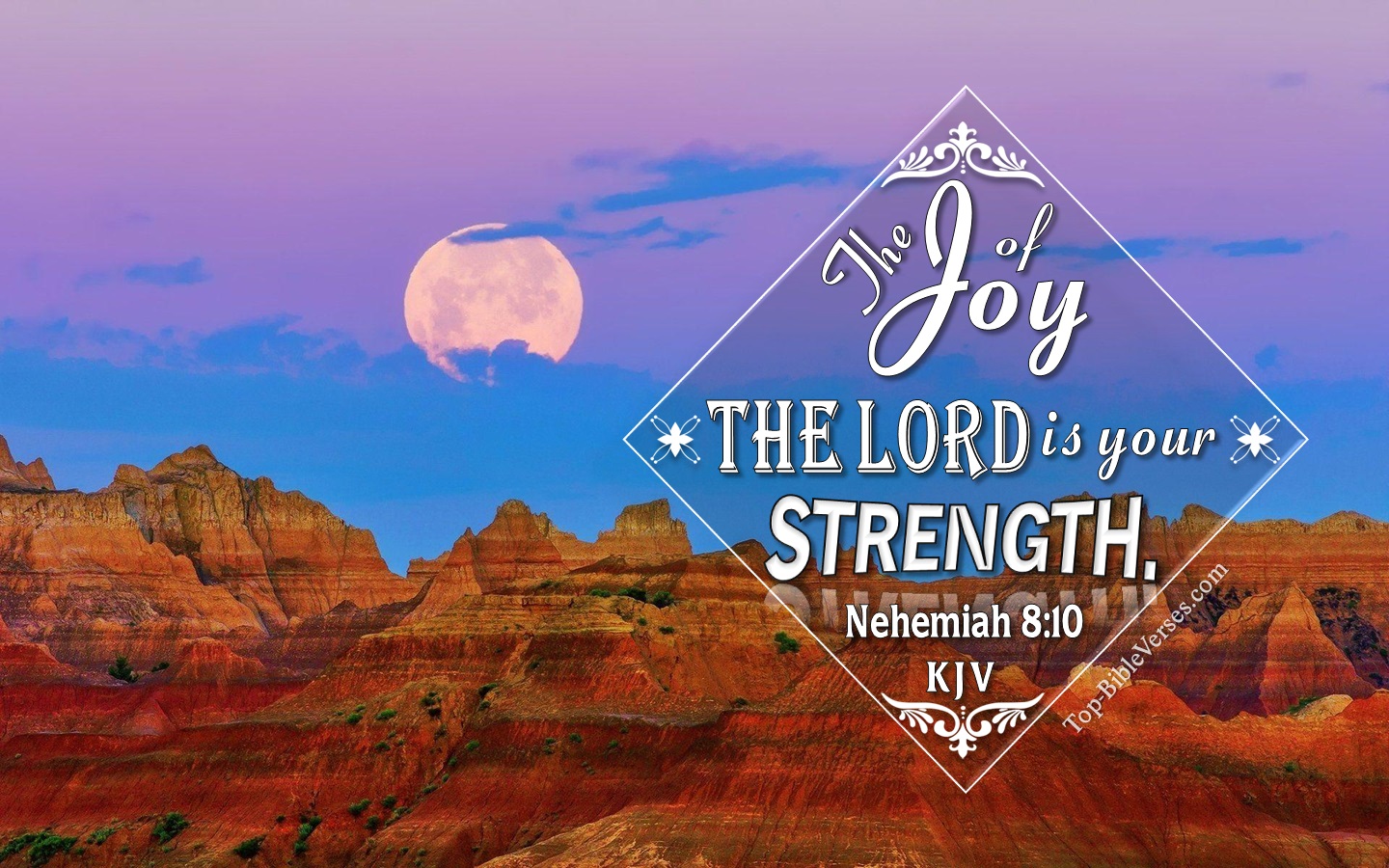 Nehemiah 8:10 KJV Christian Bible Verse Desktop Wallpaper. Top-BibleVerses.com