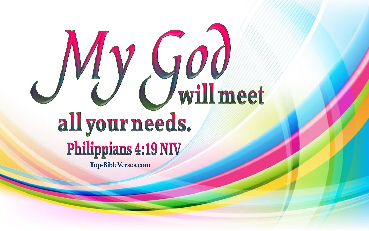 Philippians 4:19 NIV Inspirational Bible Verse Images. Top-BibleVerses.com