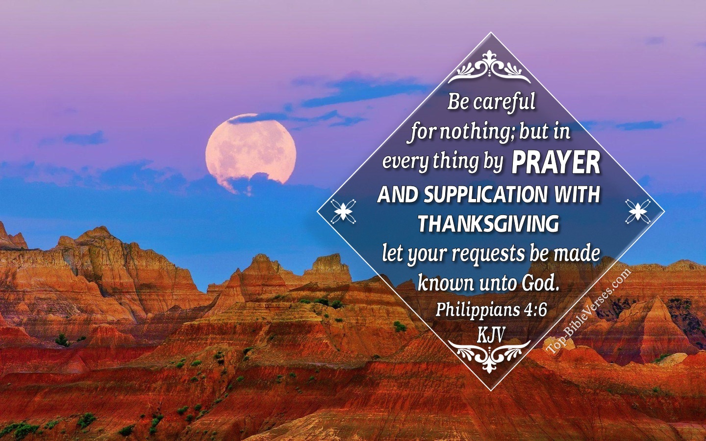 Philippians 4:6 KJV Christian Bible Verse Desktop Wallpaper. Top-BibleVerses.com