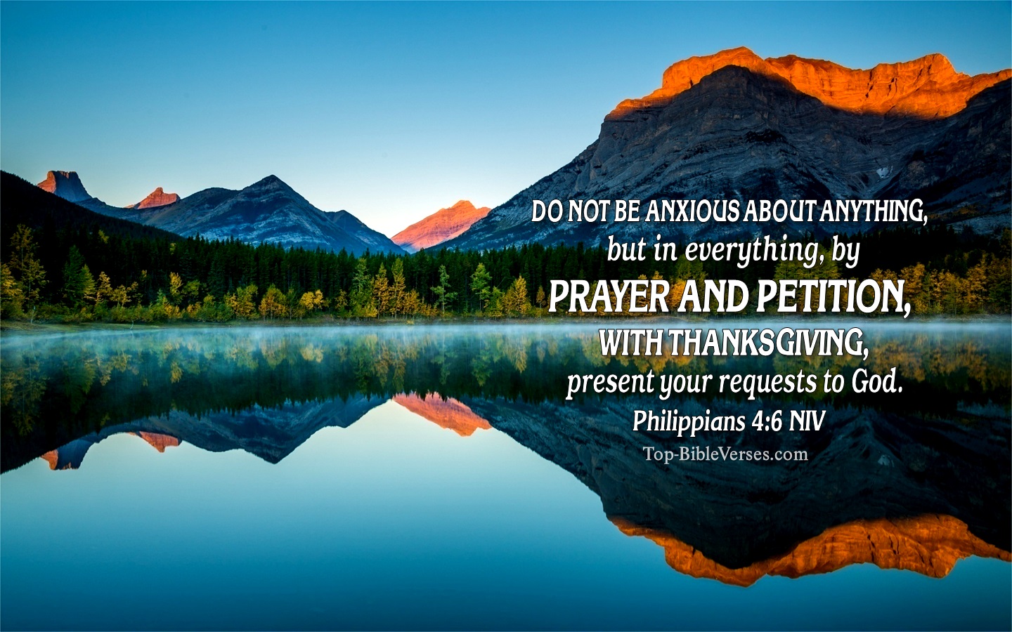 Philippians 4:6 NIV Christian Bible Verse Desktop Wallpaper. Top-BibleVerses.com
