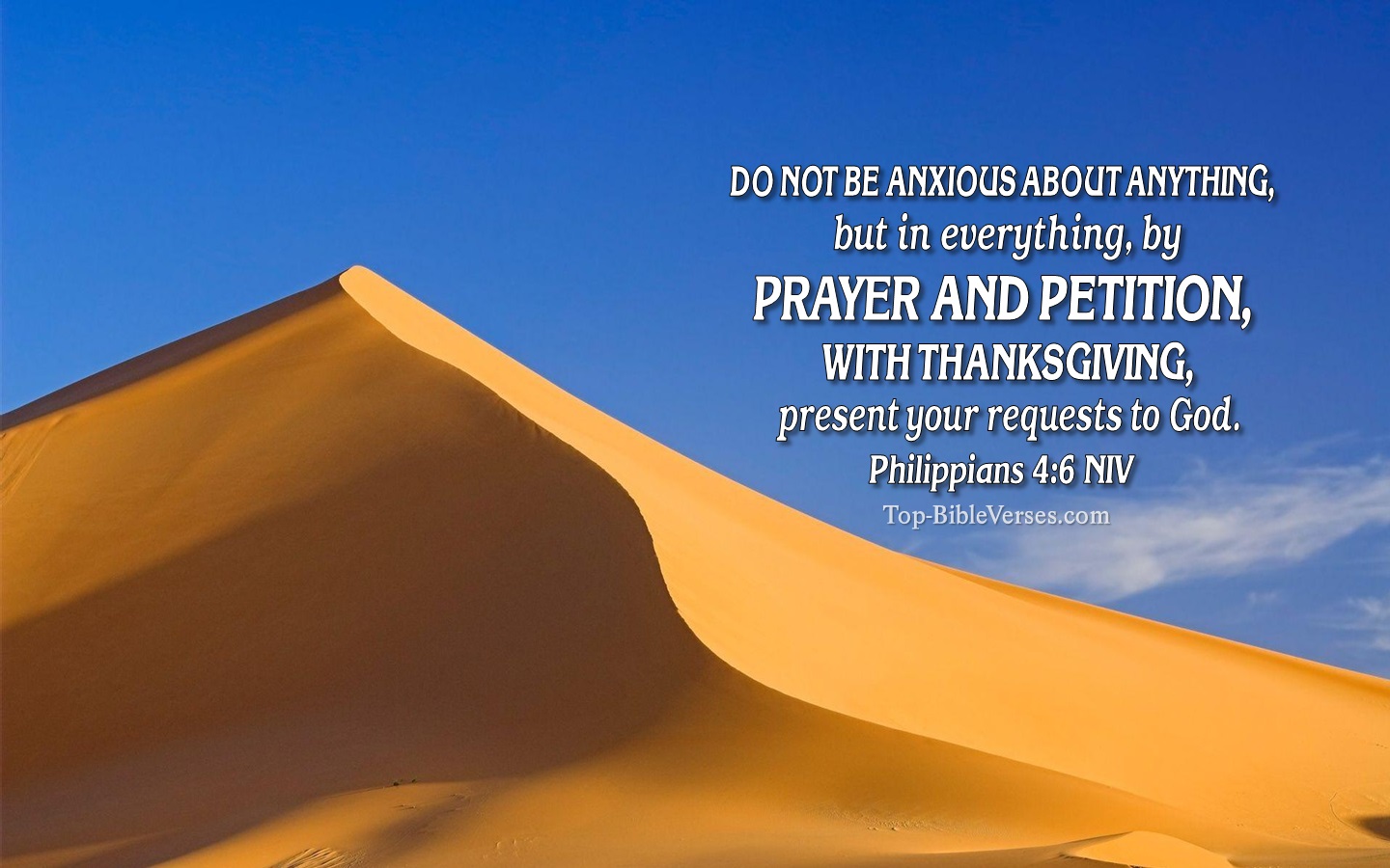 Philippians 4:6 NIV Christian Bible Verse Desktop Wallpaper. Top-BibleVerses.com