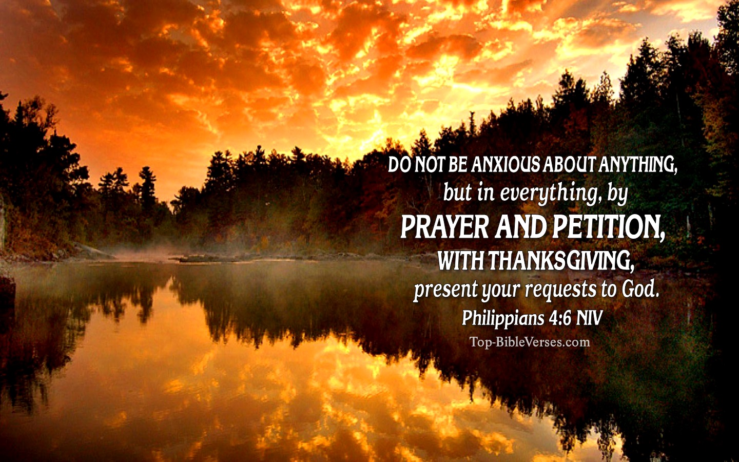 Philippians 4:6 NIV Christian Bible Verse Desktop Wallpaper. Top-BibleVerses.com