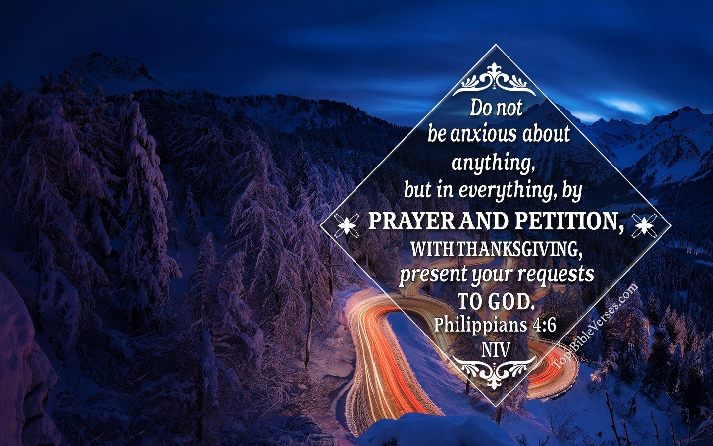 Philippians 4:6 NIV Christian Bible Verse Desktop Wallpaper. Top-BibleVerses.com